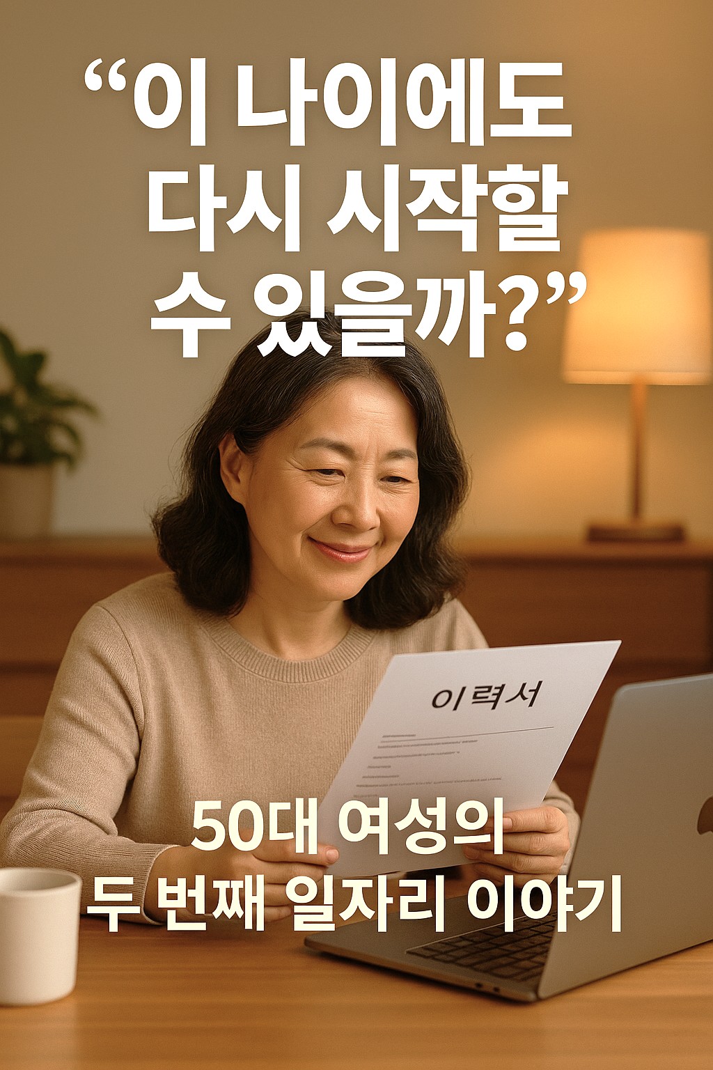50대 여성 일자리 찾기 재취업지원금과 퇴직연금 관리 장면