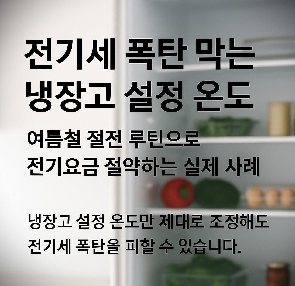 전기세 폭탄 막는 냉장고 설정 온도 인포그래픽 | 여름철 절전 루틴으로 전기요금 절약하는 방법