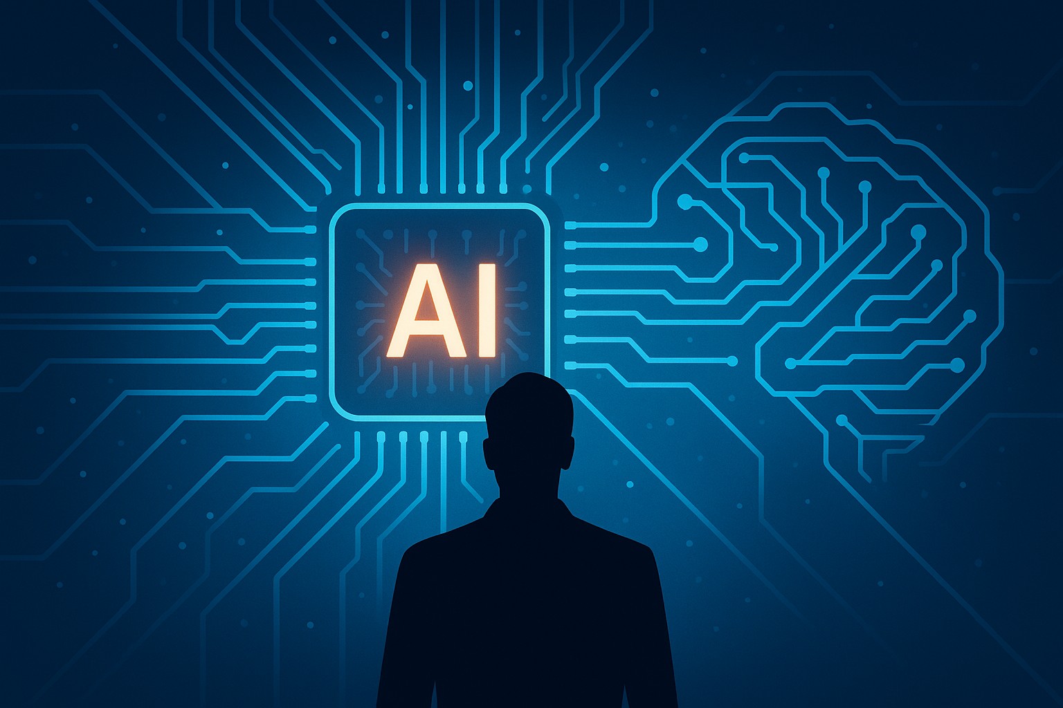 삼성 엔비디아 AI 동맹을 상징하는 AI 칩과 회로 연결 장면 | 한국 반도체 시장 변화