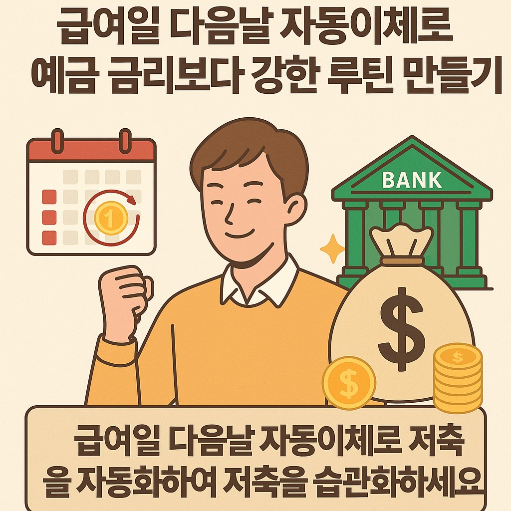 자동 저축 설정 방법 인포그래픽 - 루틴이 금리가 되는 구조적 저축 습관