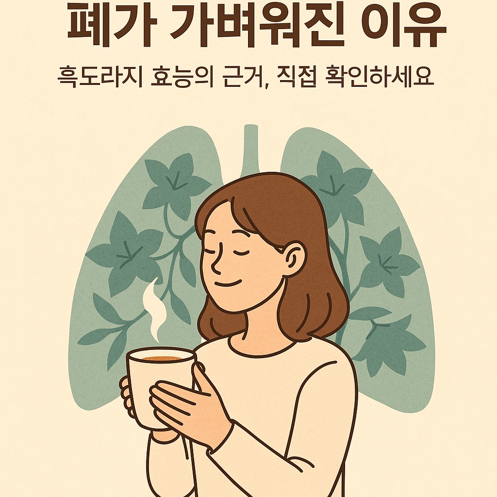 흑도라지 효능으로 폐 건강 회복과 호흡의 균형을 찾은 장면 | 흑도라지차 루틴 이미지